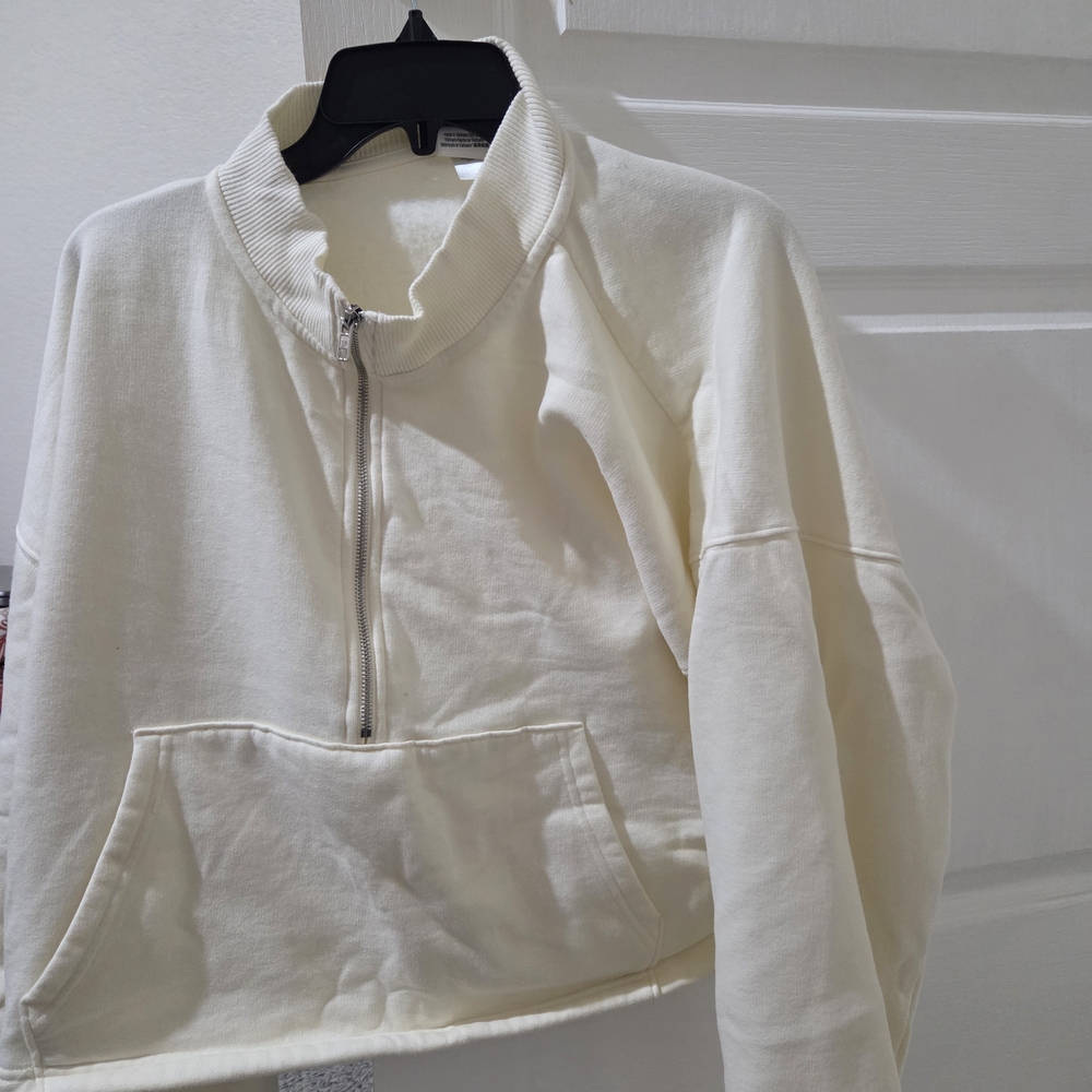 PINK Victoria's Secret Cream Half-Zip Pullover